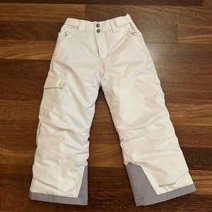 Columbia white ski/snow pants girls adjustable waist brand NEW never worn 6/6X